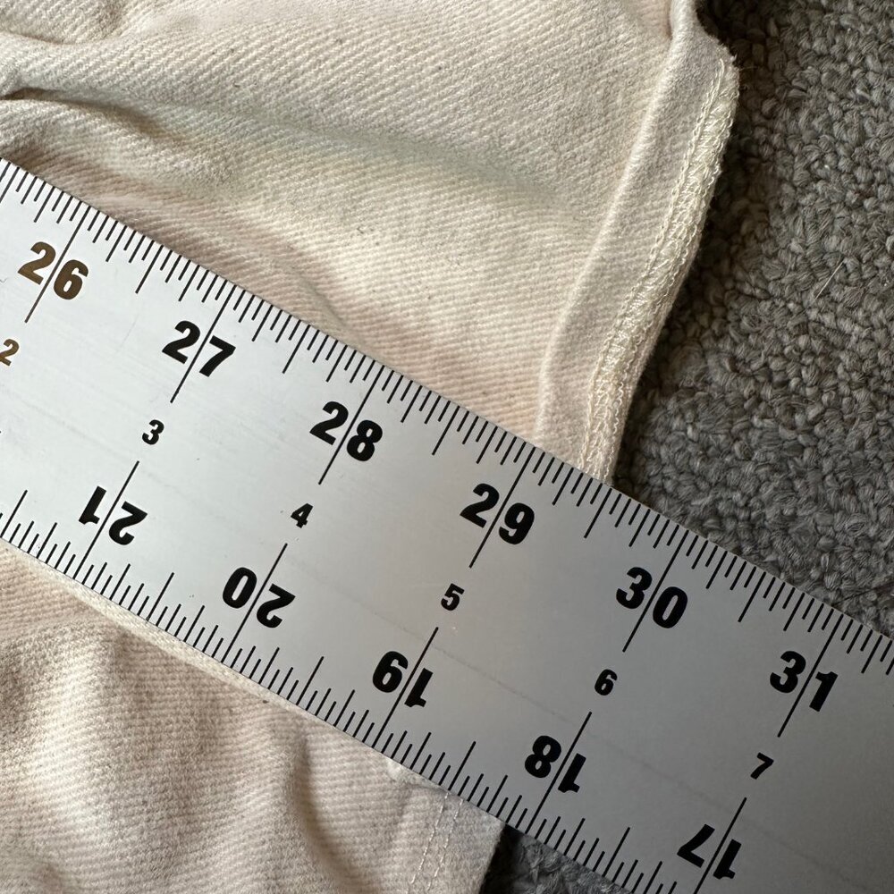 Likely Ruby 100% Cotton Ivory Cream White Denim Button Ruffle Mini Dress Size 6 - Picture 5 of 7